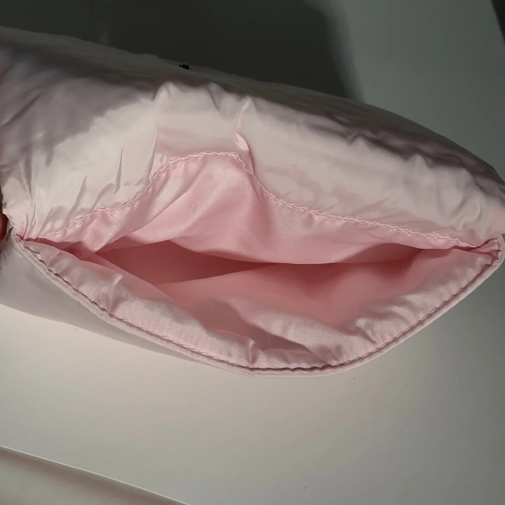 Dior Pink Cosmetic Bag with Satin Finish and CD Logo